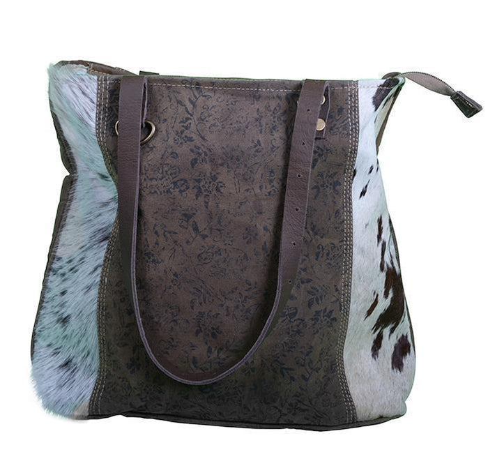 FLORAL COWHIDE & LEATHER BAG