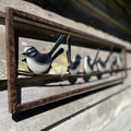 FRAMED WILLIE WAGTAILS ON BARBED WIRE