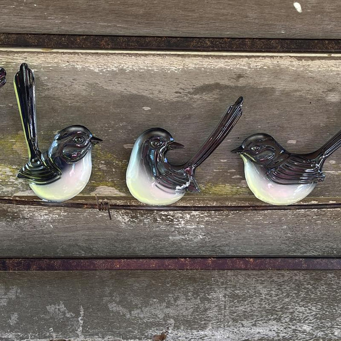 FRAMED WILLIE WAGTAILS ON BARBED WIRE