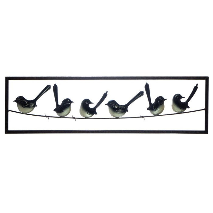 FRAMED WILLIE WAGTAILS ON BARBED WIRE