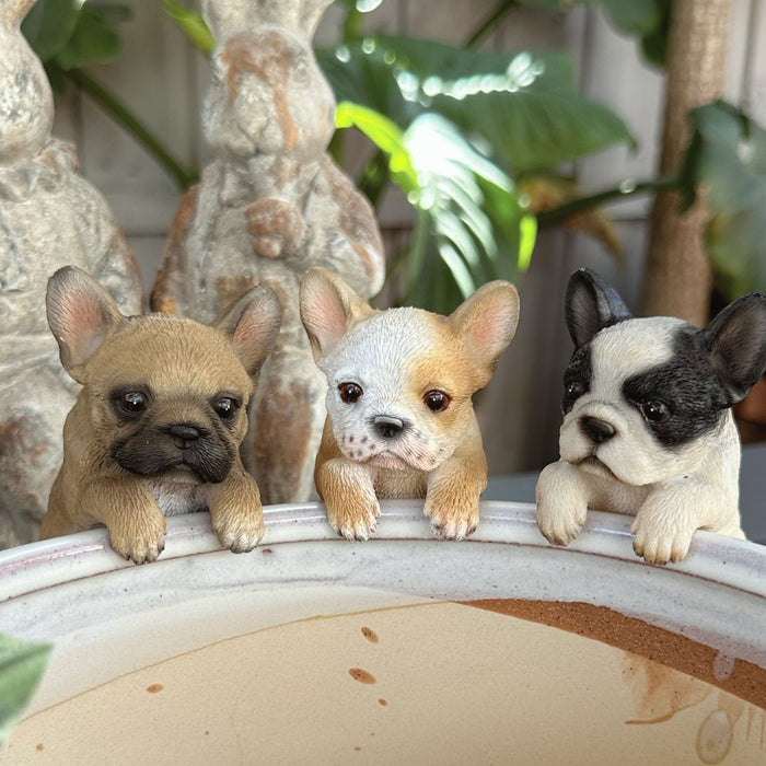 FRENCHIE DOGS RESIN POT SITTERS