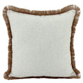 FRINGED BORDER IVORY CUSHION