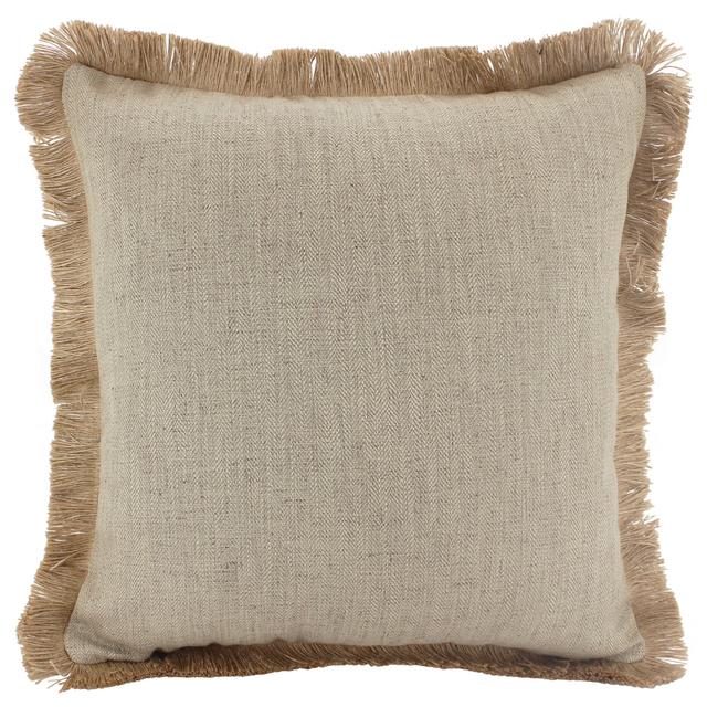 FRINGED BORDER LATTE CUSHION