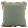 FRINGED BORDER SAGE CUSHION
