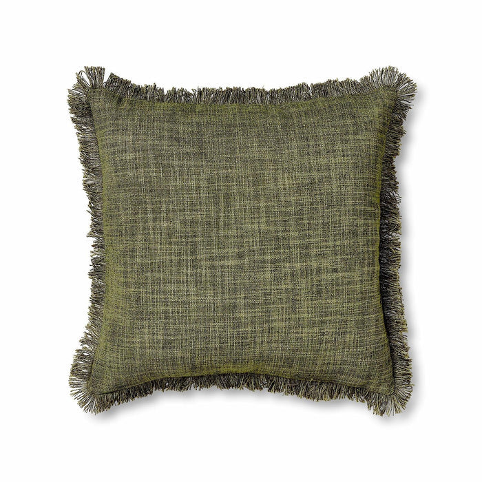 FRINGED ELI GREEN CUSHION 50CM