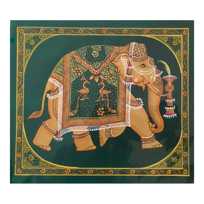 Gajendra - The Adorned Elephant Miniature Painting   Paintings
