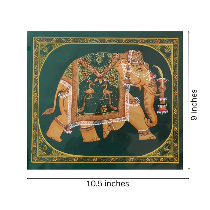 Gajendra - The Adorned Elephant Miniature Painting   Paintings