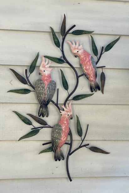 GALAHS ON A TREE VERTICAL- METAL WALL DECOR