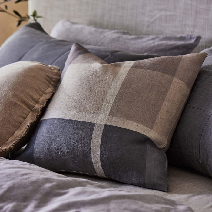 GARNER CHECK CUSHION 50CM - CHARCOAL