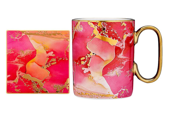 GEMSTONES MUG & COASTER SET - Rhodolite