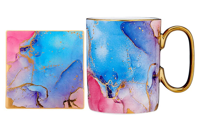 GEMSTONES MUG & COASTER SET - Smithsonite Pastels