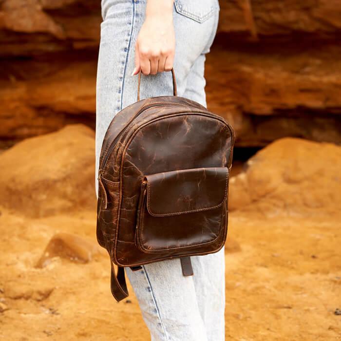 GENUINE LEATHER RUSTIC BACKPACK
