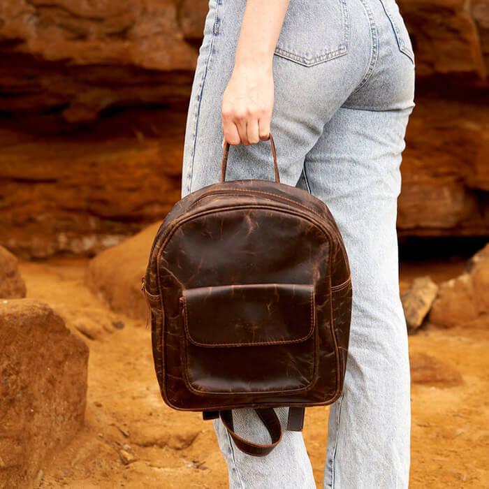GENUINE LEATHER RUSTIC BACKPACK