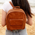GENUINE LEATHER TAN BACKPACK
