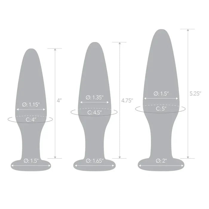 gläs 3 Piece Glass Anal Training Set - Rolik®