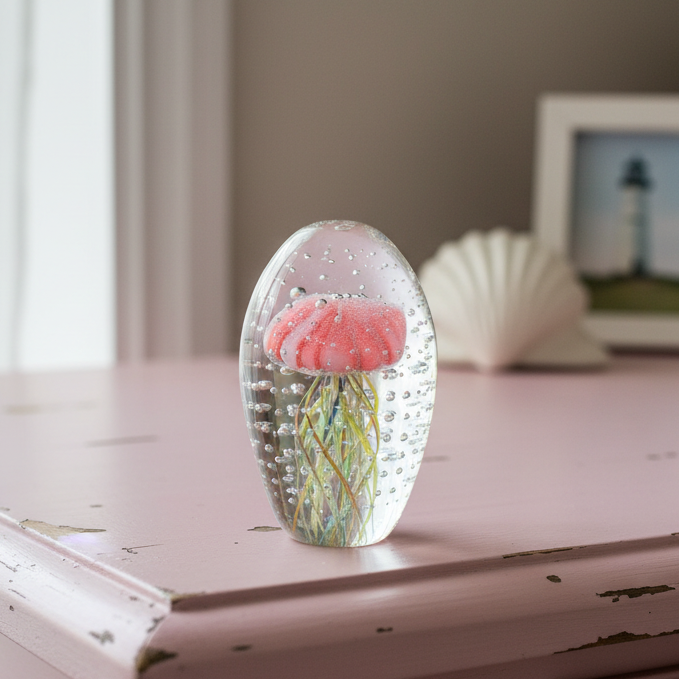 GLASS ART - PINK MEDIUM JELLYFISH
