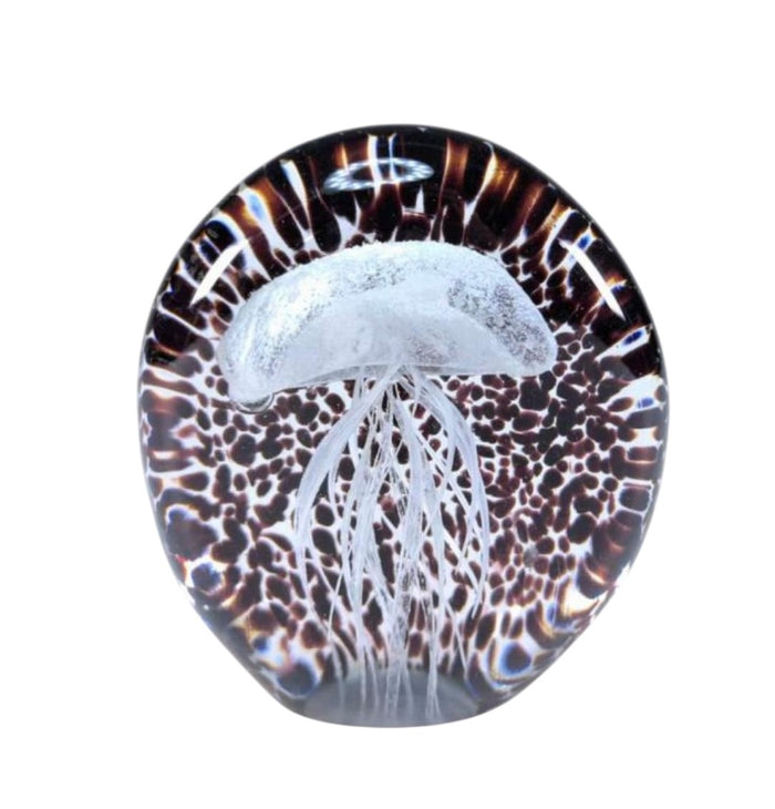 GLASS ART - WHITE JELLYFISH