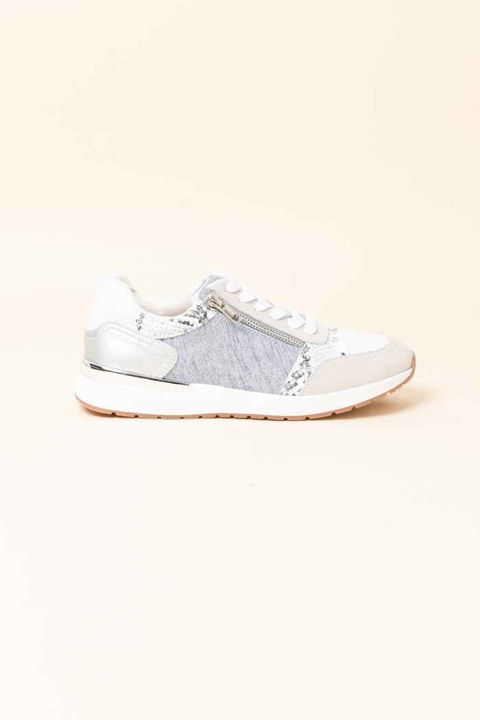 Glebe Denim Multi Leather Zip Sneaker