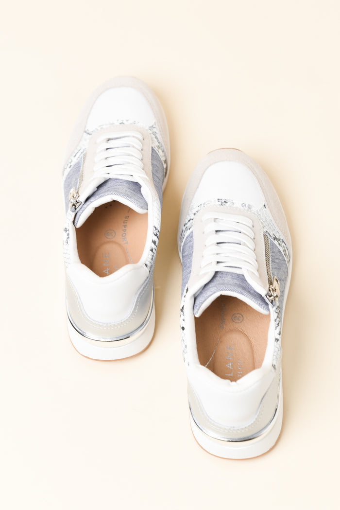 Glebe Denim Multi Leather Zip Sneaker