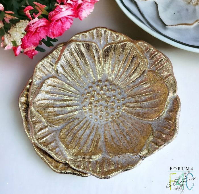 GOLD FLOWER TRINKET PLATE