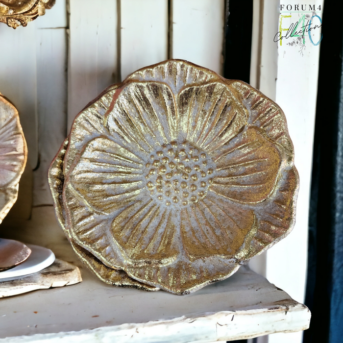GOLD FLOWER TRINKET PLATE