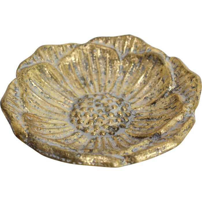 GOLD FLOWER TRINKET PLATE