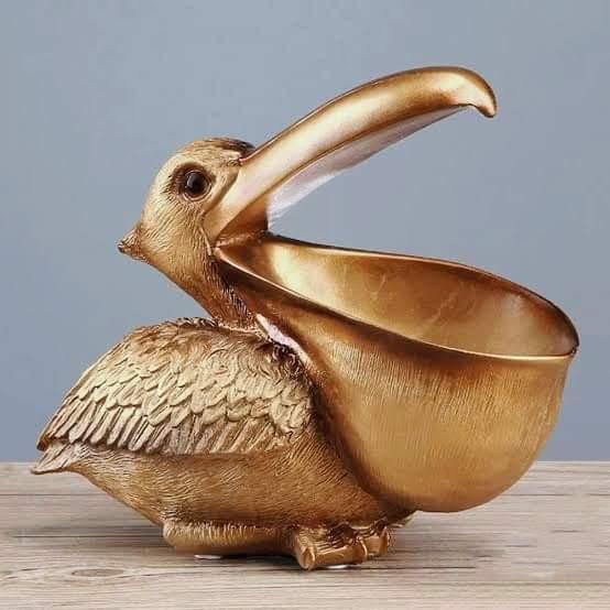 GOLD PELICAN PLANTER - DECOR