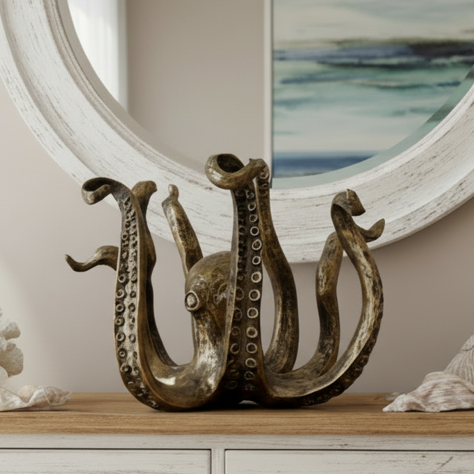 GOLD RESIN OCTOPUS DECOR