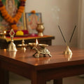 Golden Brass Tortoise Diya (Oil Lamp) - Kurma Vastu Accent   Brass Ware