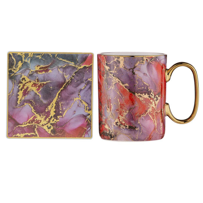 GOLDEN DEPTHS MUG & COASTER SET - Garnet