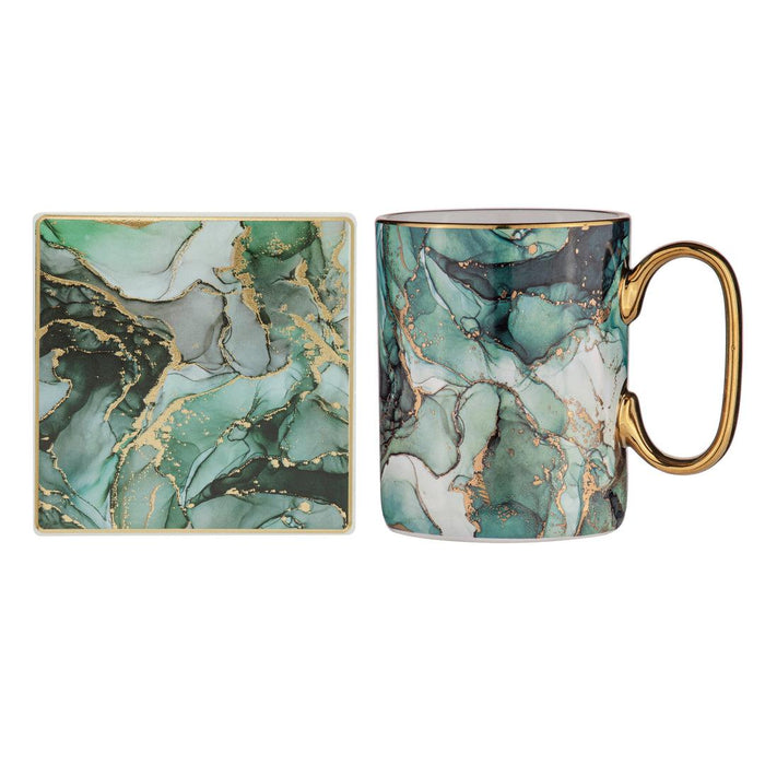GOLDEN DEPTHS MUG & COASTER SET - Jade