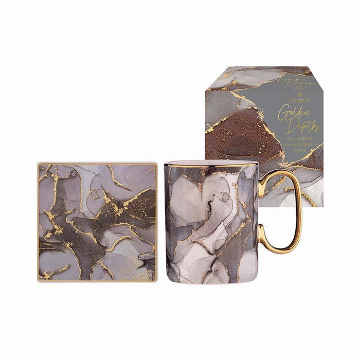 GOLDEN DEPTHS MUG & COASTER SET - Quartz