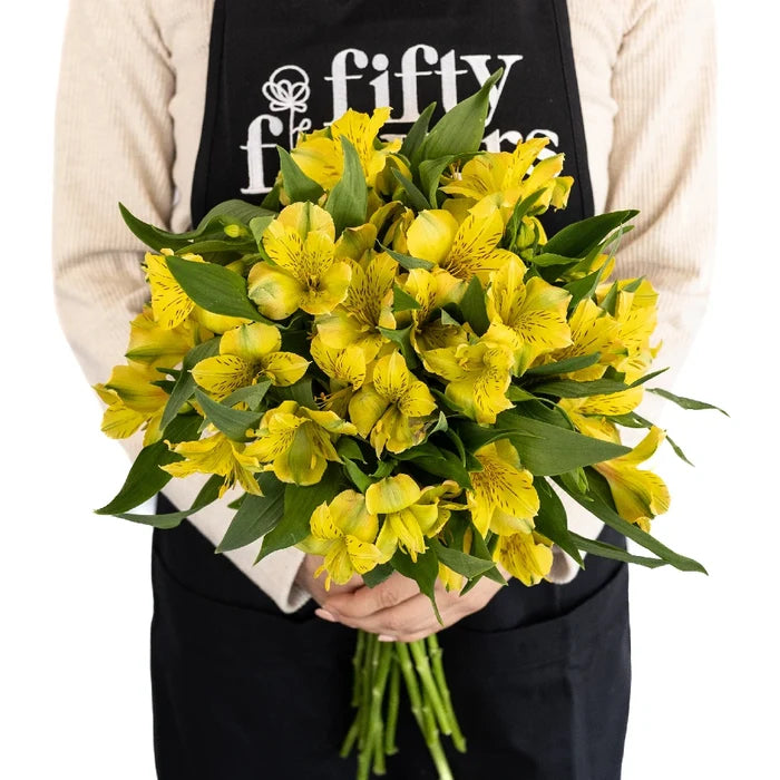 Golden Yellow Peruvian Lilies Apron - Image