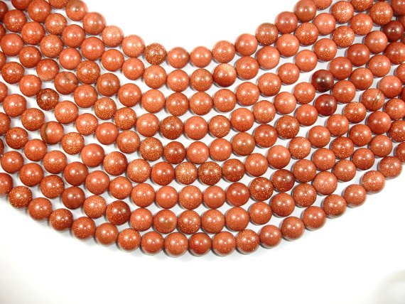 Goldstone, 12mm Round Beads-BeadBasic