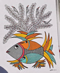 Gond Art Fish & Tree Painting – Traditional Indian Folk Artwork   Paintings