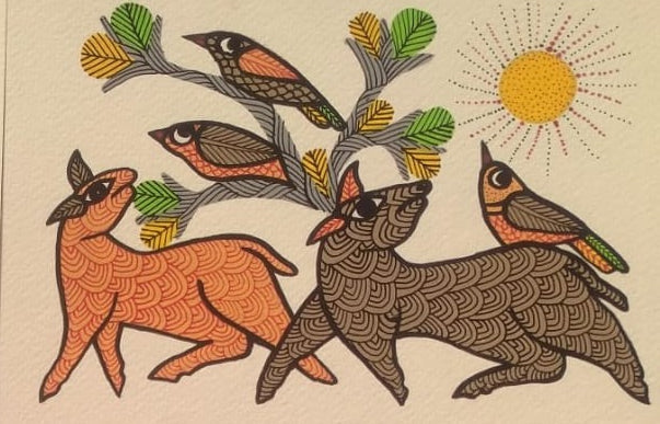 Gond Art Greeting Card – Nature’s Harmony   Paintings