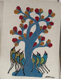 Gond Art Painting of Birds Under Tree of Life   Paintings