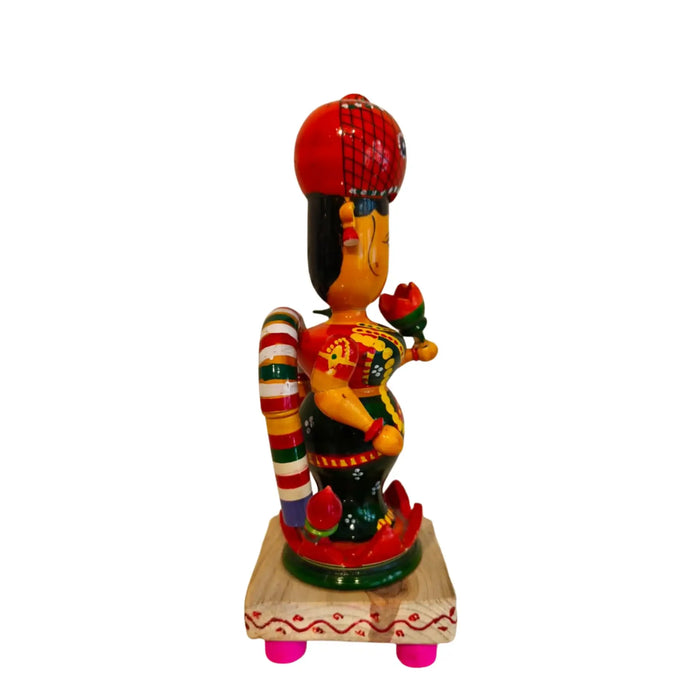 Graceful Etikoppaka Goddess Lakshmi – Wooden Idol of Auspiciousness   Etikoppaka Lacquerware