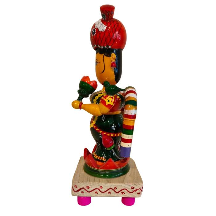 Graceful Etikoppaka Goddess Lakshmi – Wooden Idol of Auspiciousness   Etikoppaka Lacquerware