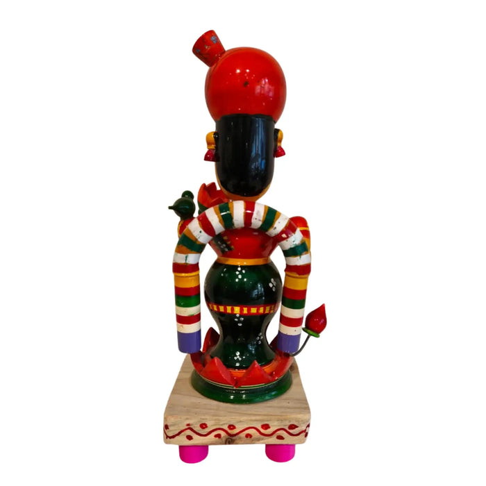 Graceful Etikoppaka Goddess Lakshmi – Wooden Idol of Auspiciousness   Etikoppaka Lacquerware