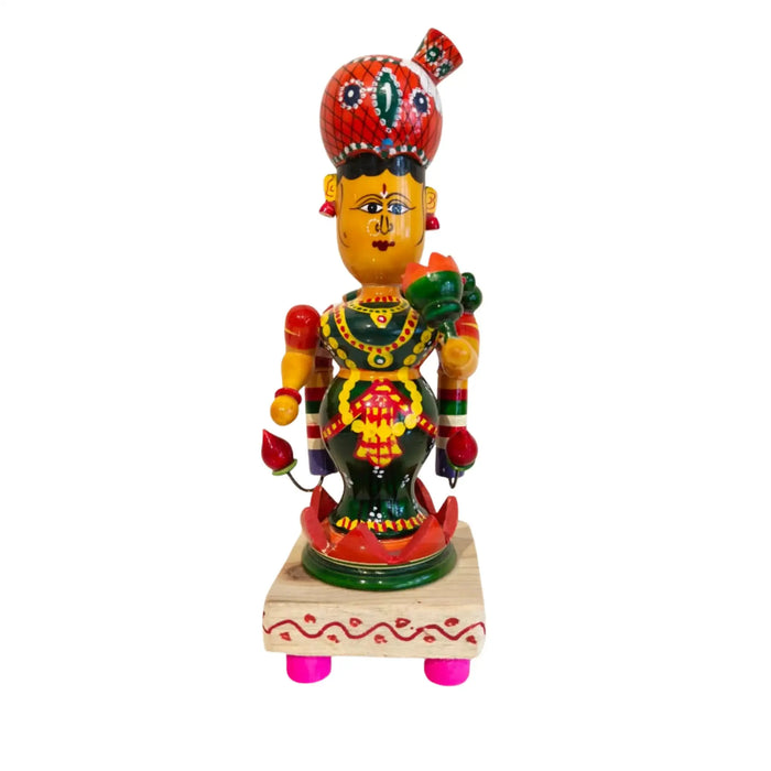 Graceful Etikoppaka Goddess Lakshmi – Wooden Idol of Auspiciousness   Etikoppaka Lacquerware