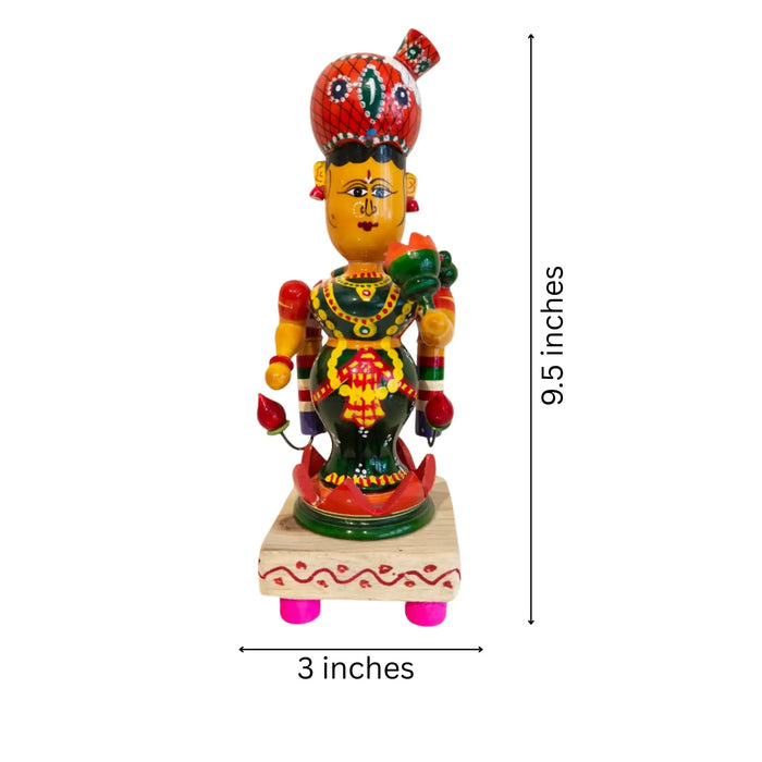 Graceful Etikoppaka Goddess Lakshmi – Wooden Idol of Auspiciousness   Etikoppaka Lacquerware