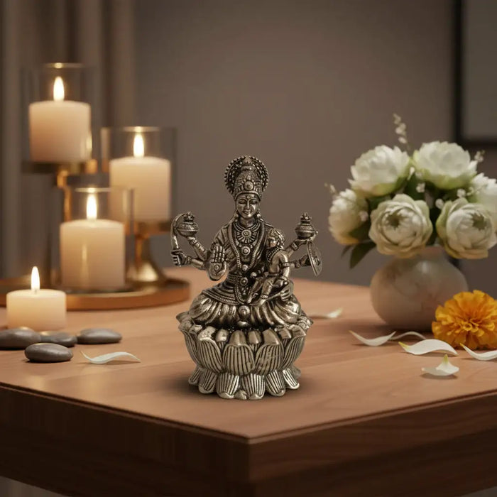 Graceful Goddess Lakshmi Brass Idol – Symbol of Prosperity and Divine Serenity   Brass Ware
