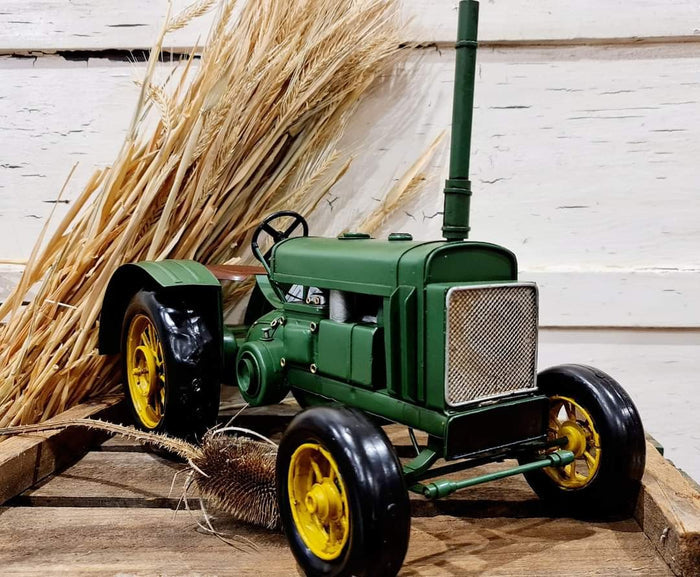 Green and Gold Tractor Model Ornament 38cm