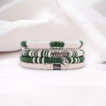 Green and White Game Day Bracelet Stack