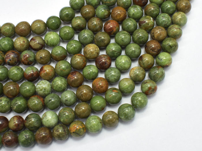 Green Opal, 8mm Round Beads-BeadBasic
