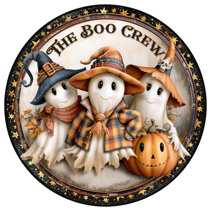 H134 The Boo Gang Sign, Halloween Sign, Wreath Attachment