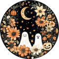 Halloween Sign,  Ghost Sign, Metal Sign, Wreath Sign, Wreath Attachment