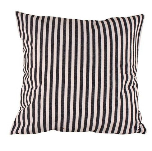HAMPTONS BLACK & WHITE STRIPED MACHA CUSHION