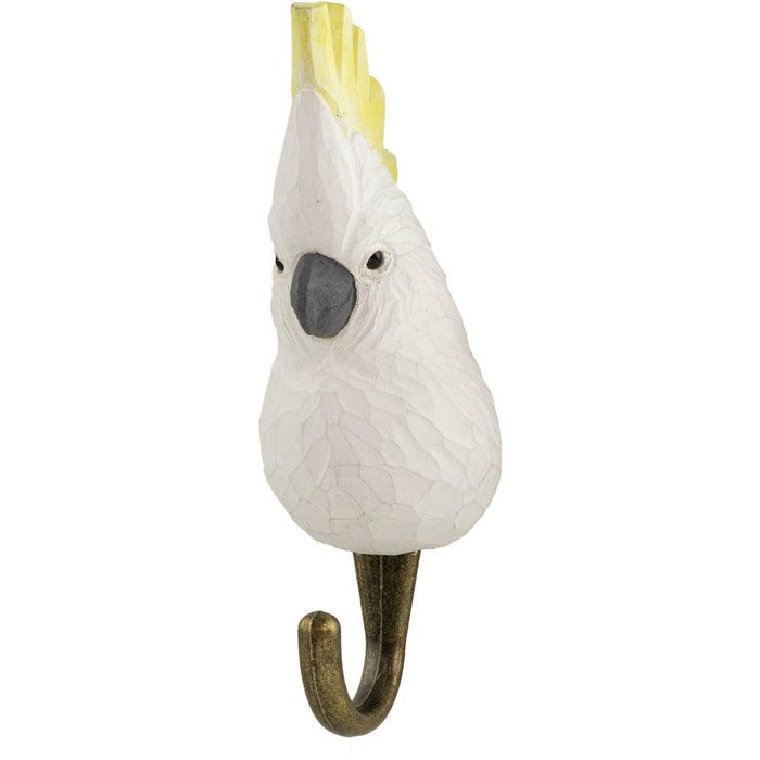 HAND CARVED HOOK - COCKATOO